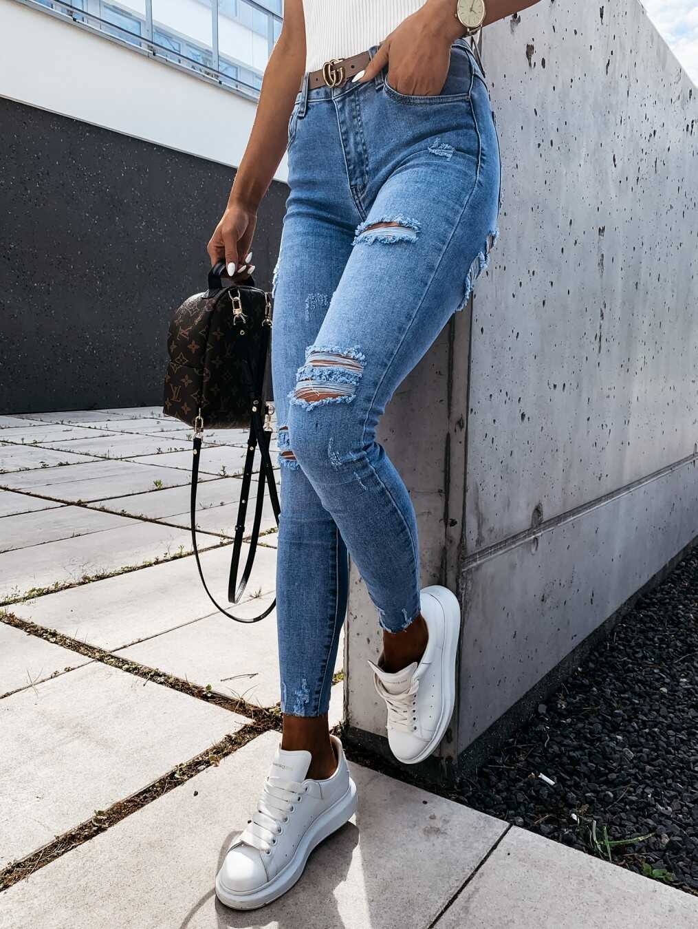 Classic Ripped Skinny Jeans - Ell Soll Fashion