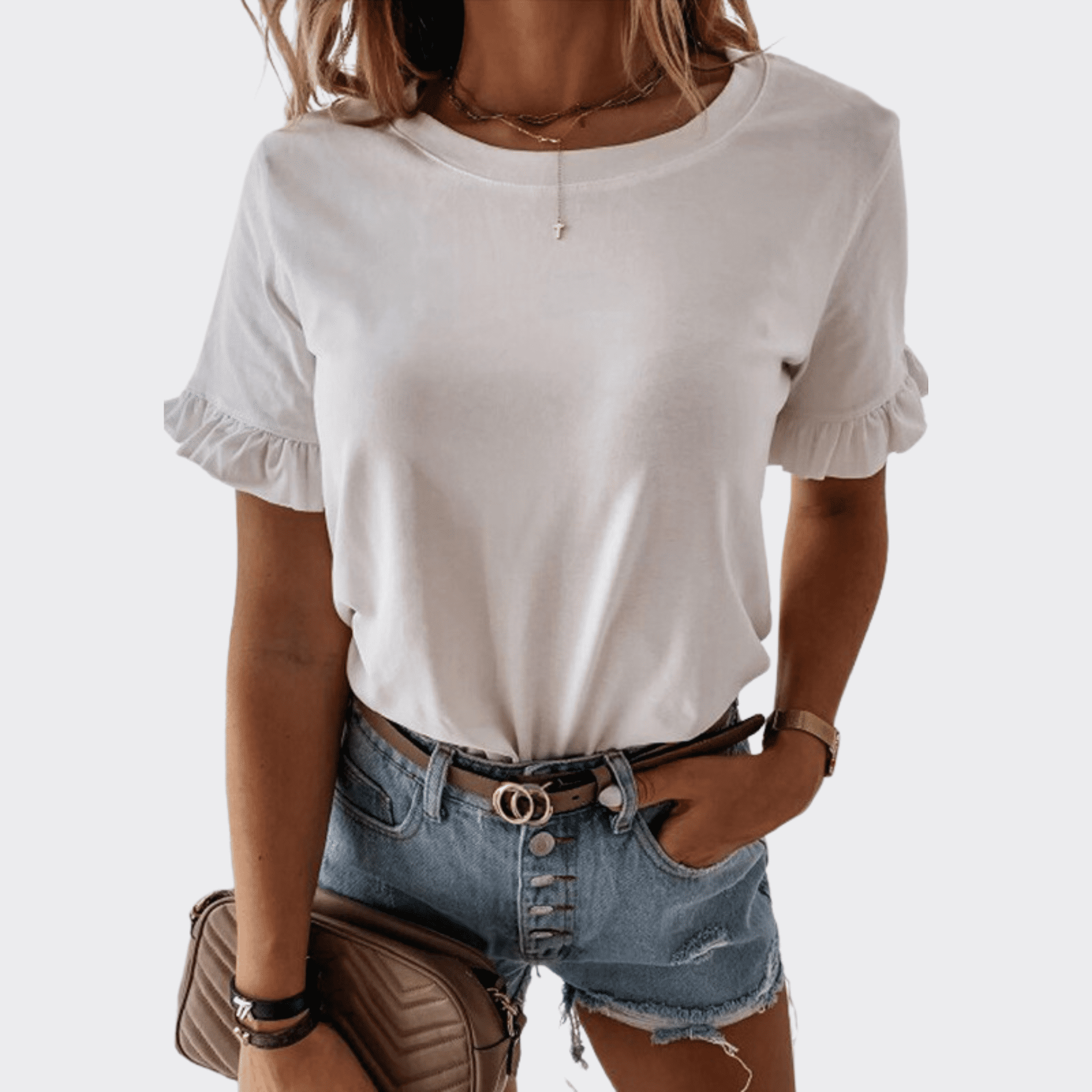 Classic Round Neck Shirt - Ell Soll Fashion