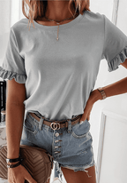 Classic Round Neck Shirt - Ell Soll Fashion