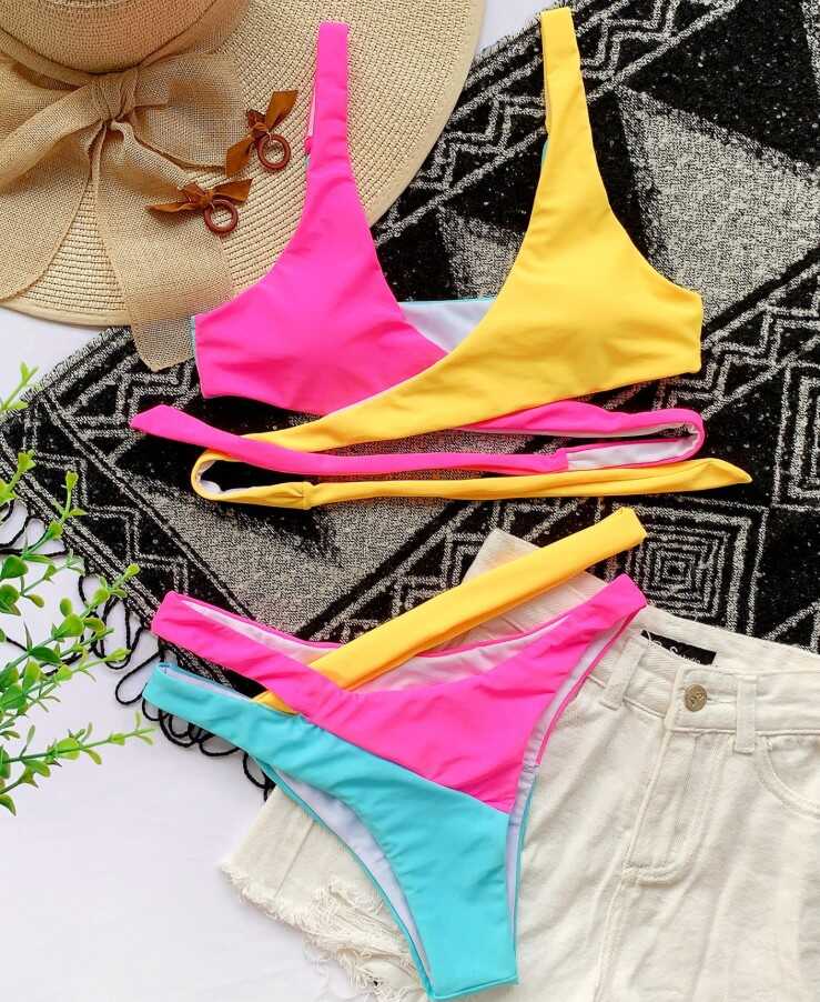Colorful Cross Bikini - Ell Soll Fashion