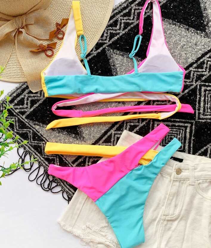 Colorful Cross Bikini - Ell Soll Fashion