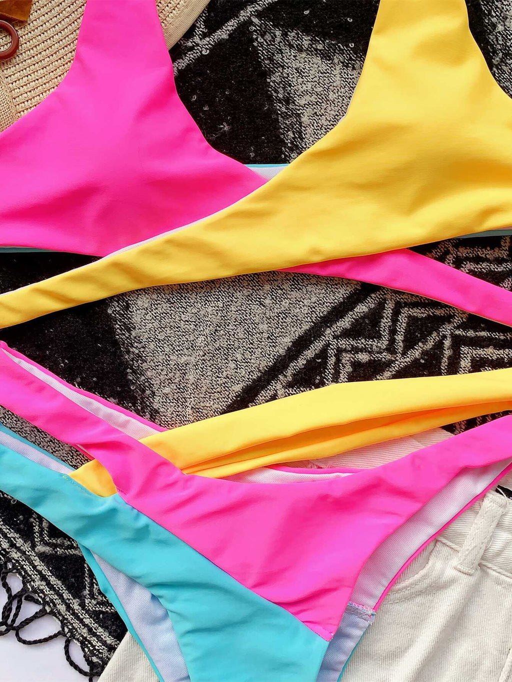 Colorful Cross Bikini - Ell Soll Fashion