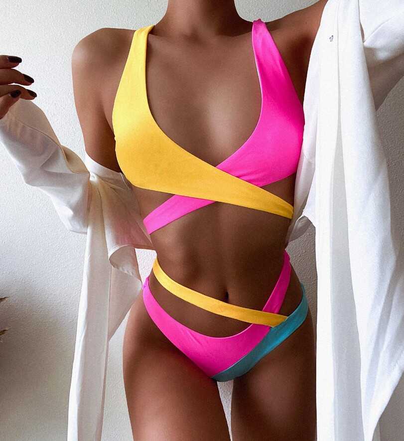 Colorful Cross Bikini - Ell Soll Fashion