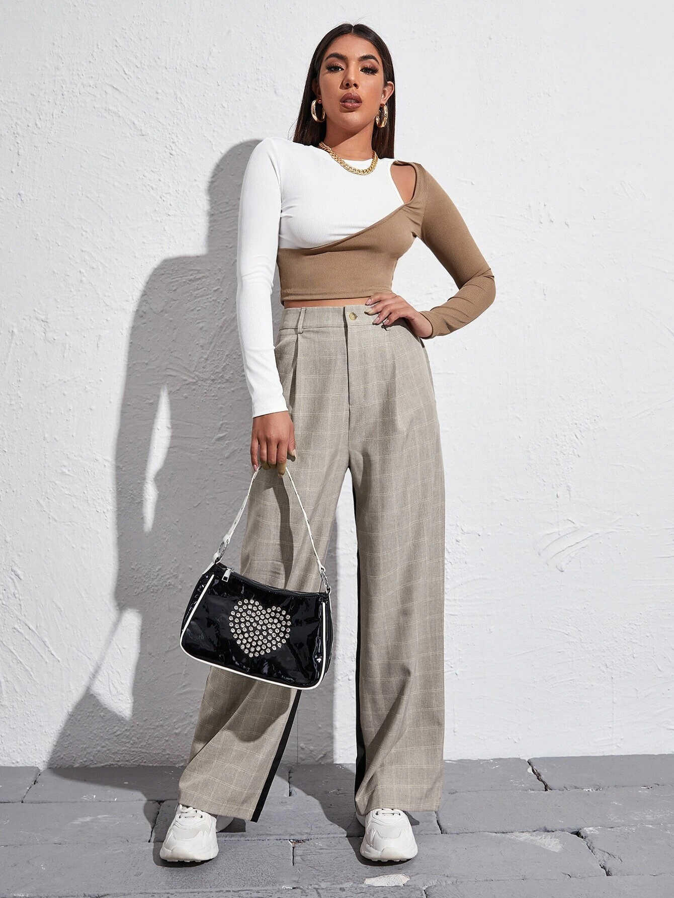 Combined Long Sleeved Shirt - Ell Soll Fashion