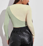 Combined Long Sleeved Shirt - Ell Soll Fashion