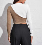 Combined Long Sleeved Shirt - Ell Soll Fashion