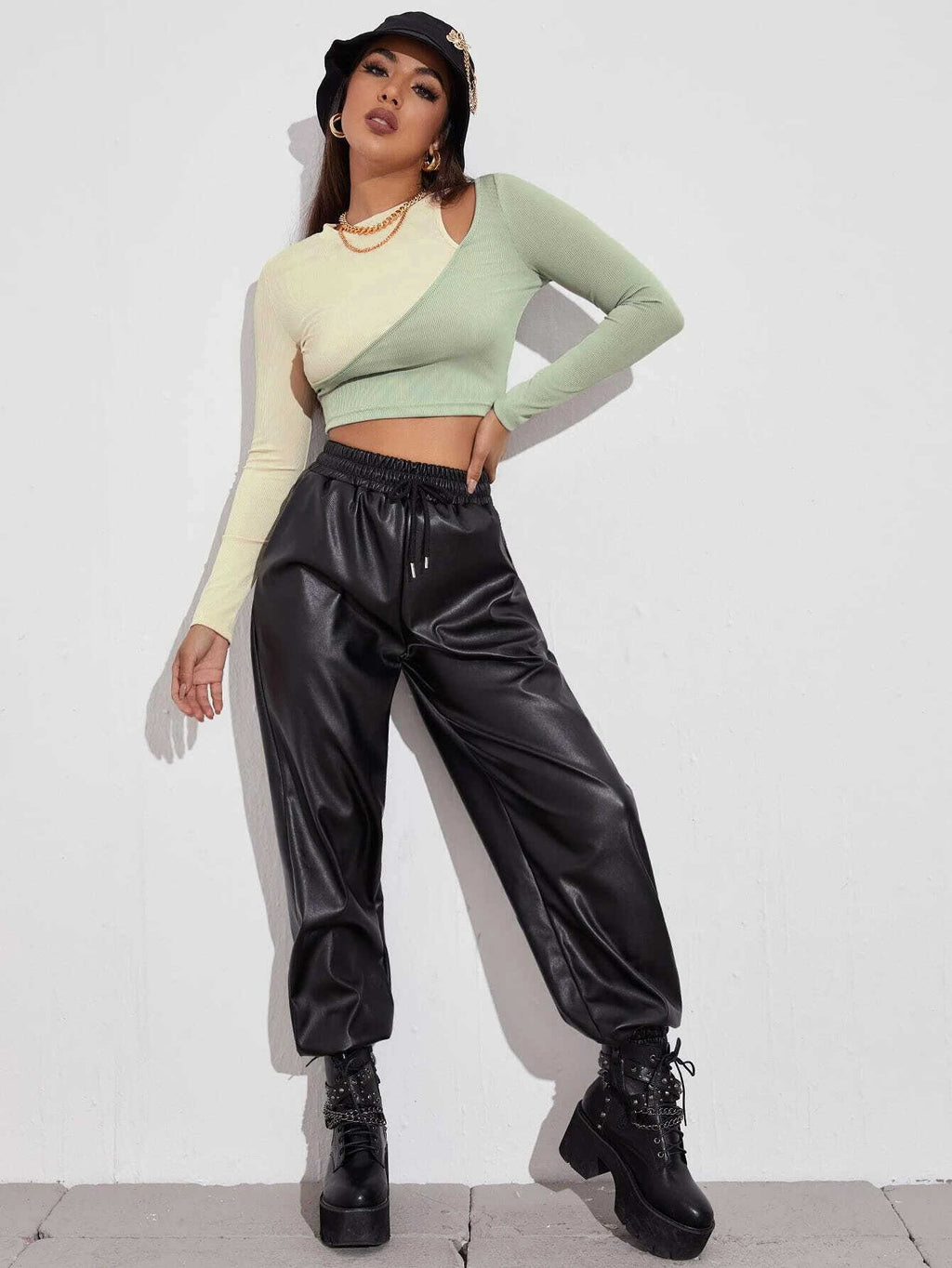 Combined Long Sleeved Shirt - Ell Soll Fashion