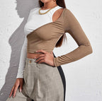 Combined Long Sleeved Shirt - Ell Soll Fashion