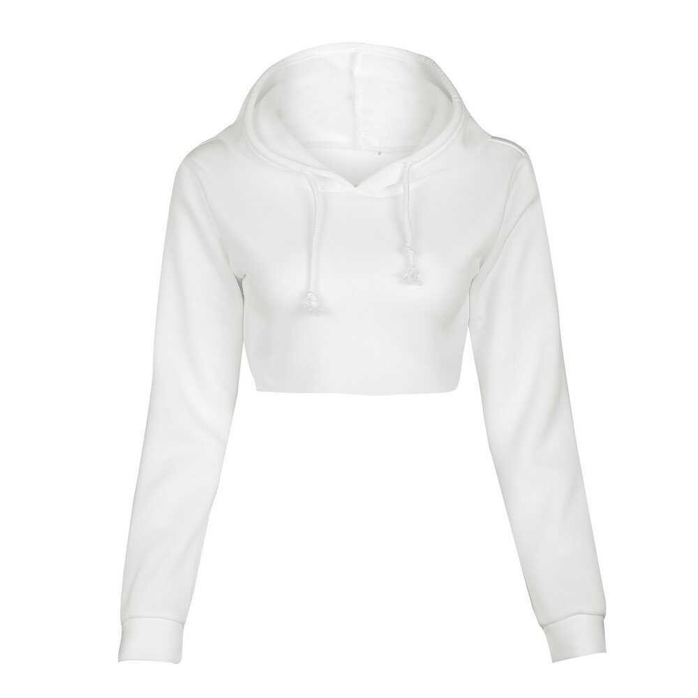 Cropped White Hoodie - Ell Soll Fashion