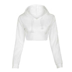 Cropped White Hoodie - Ell Soll Fashion