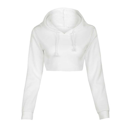 Cropped White Hoodie - Ell Soll Fashion
