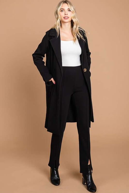 Culture Code Lapel Coat - Ell Soll Fashion