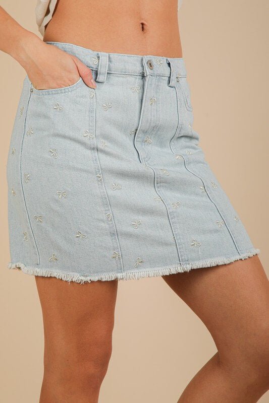 Denim Mini Skirt - Skirt - Ell Soll Fashion