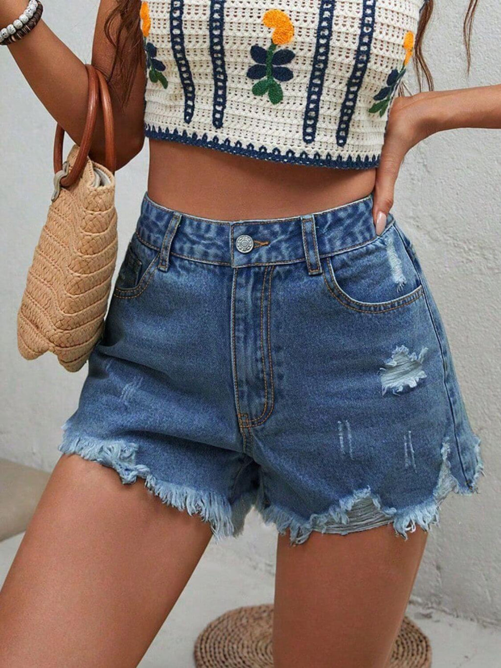Dusti Raw Denim Shorts - Ell Soll Fashion