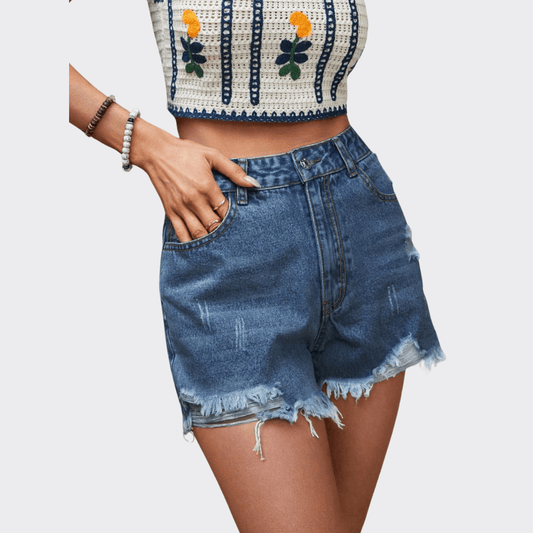 Dusti Raw Denim Shorts - Ell Soll Fashion