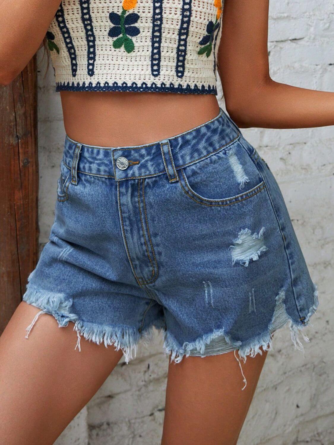 Dusti Raw Denim Shorts - Ell Soll Fashion