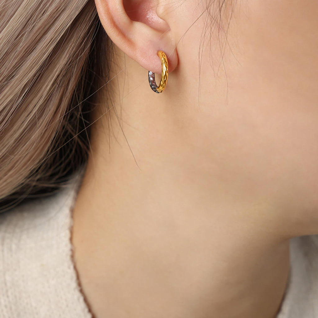 Gold - Plated Huggie Earrings - Ell Soll Fashion