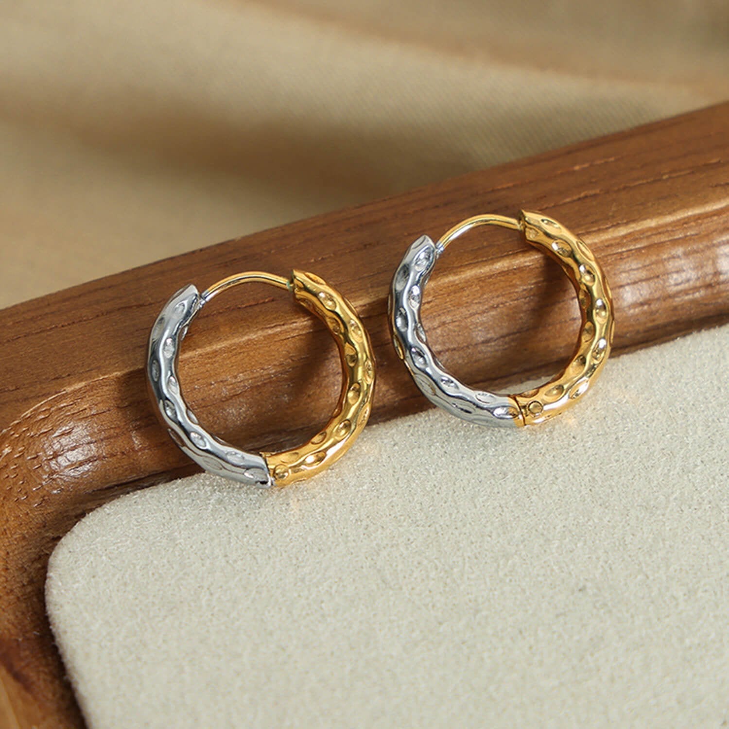 Gold - Plated Huggie Earrings - Ell Soll Fashion
