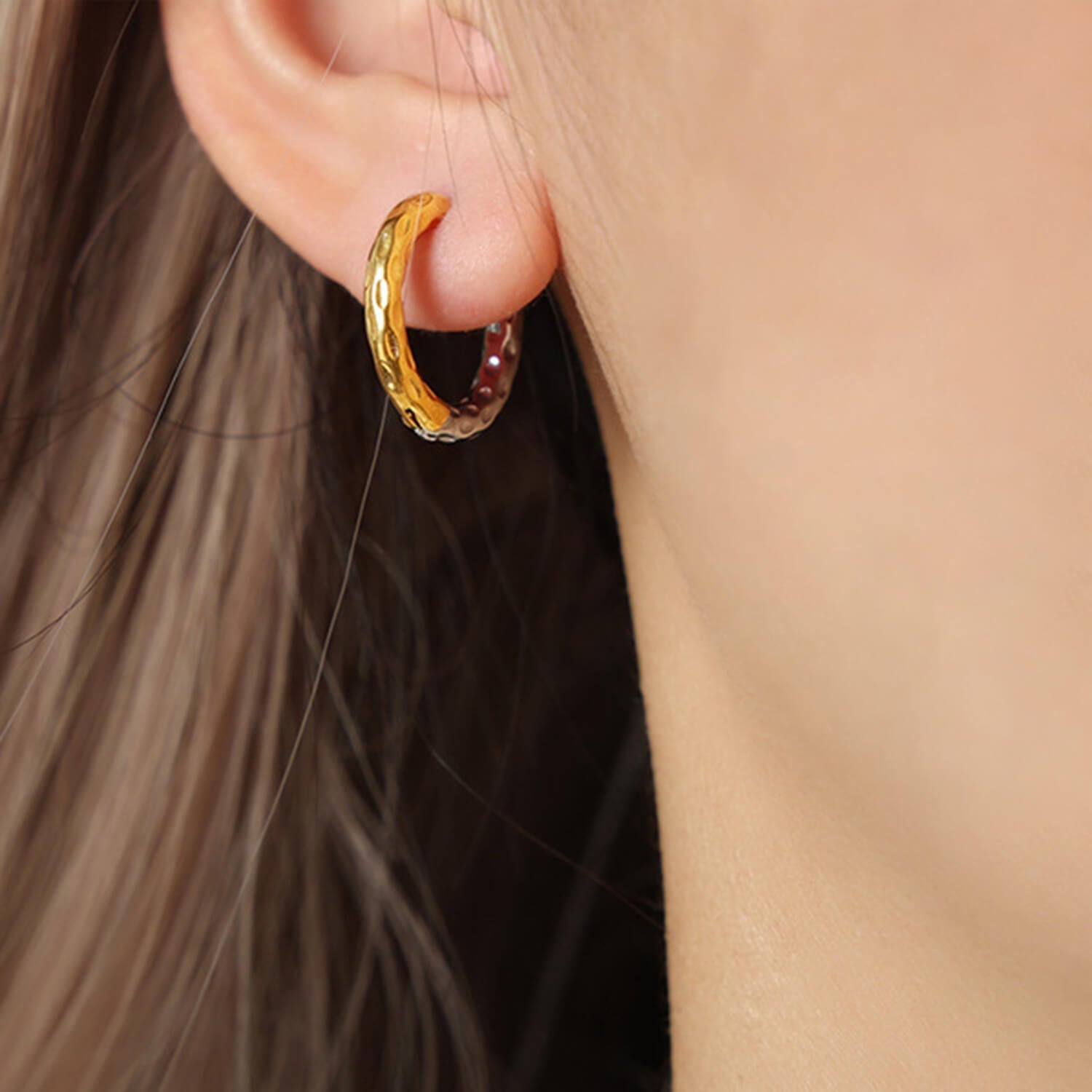 Gold - Plated Huggie Earrings - Ell Soll Fashion