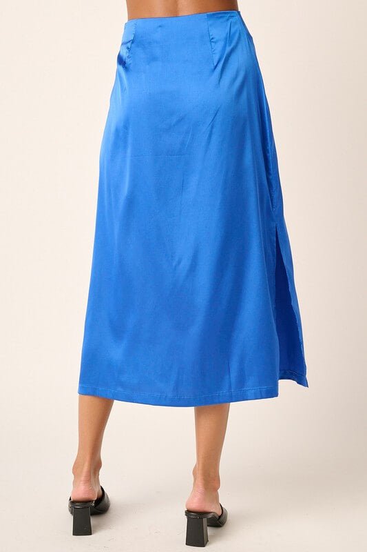 Jen Slit Satin Midi Skirt - Skirt - Ell Soll Fashion