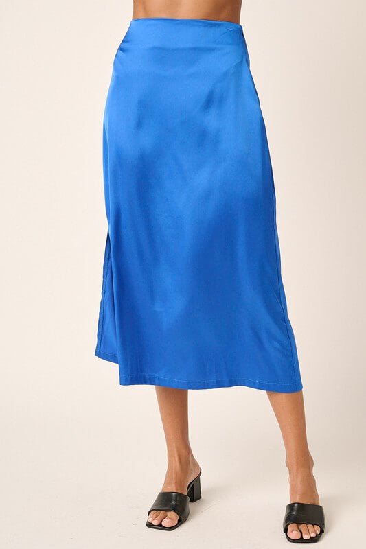 Jen Slit Satin Midi Skirt - Skirt - Ell Soll Fashion