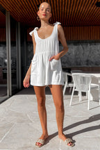 Kelly Tie Shoulder Romper - Ell Soll Fashion