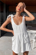 Kelly Tie Shoulder Romper - Ell Soll Fashion
