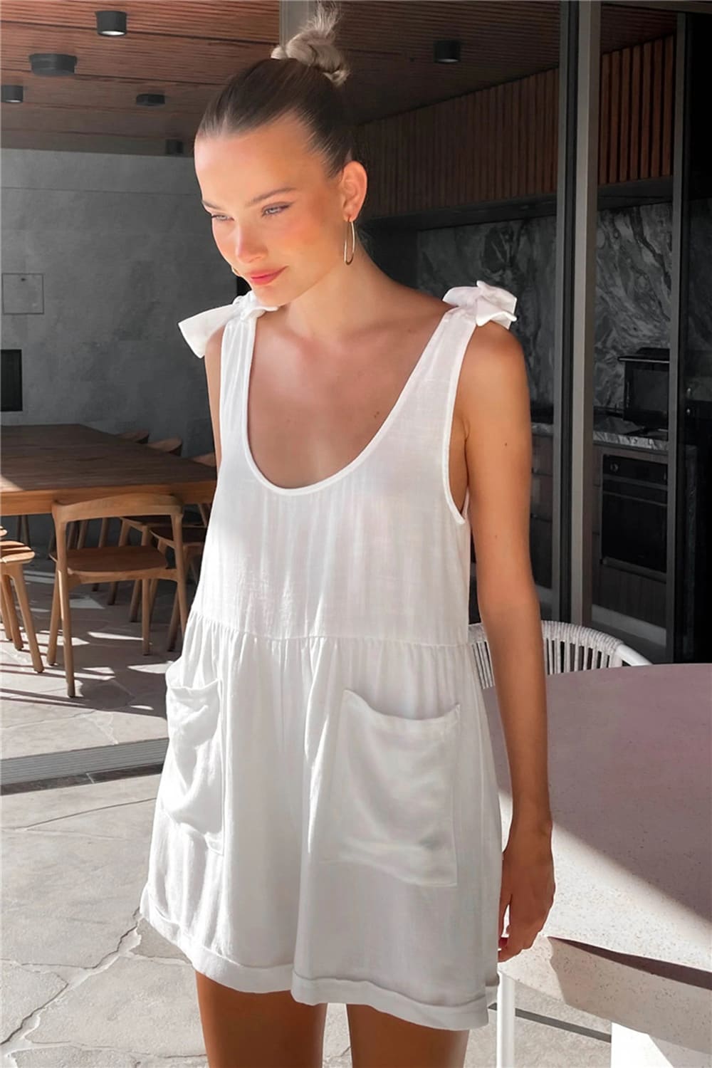 Kelly Tie Shoulder Romper - Ell Soll Fashion