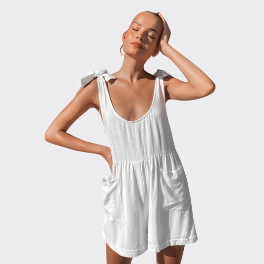 Kelly Tie Shoulder Romper - Ell Soll Fashion