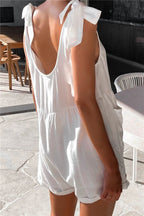 Kelly Tie Shoulder Romper - Ell Soll Fashion
