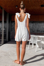 Kelly Tie Shoulder Romper - Ell Soll Fashion