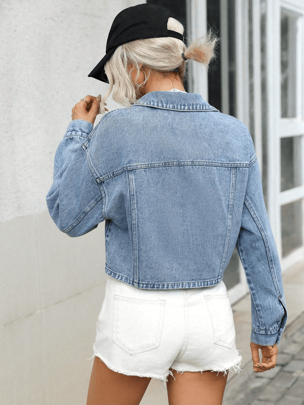 Loose Short Denim Jacket - Ell Soll Fashion Loose Short Denim Jacket king-planet.myshopify.com