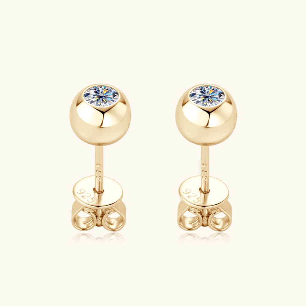 Moissanite Round Stud Earrings - Ell Soll Fashion
