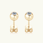 Moissanite Round Stud Earrings - Ell Soll Fashion