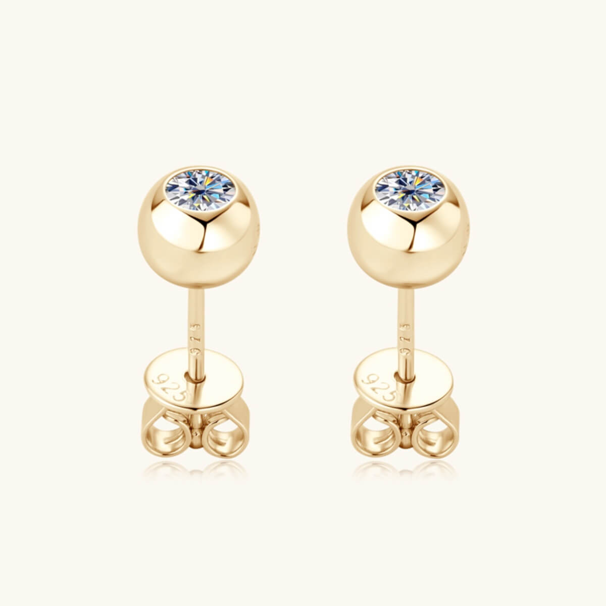Moissanite Round Stud Earrings - Ell Soll Fashion