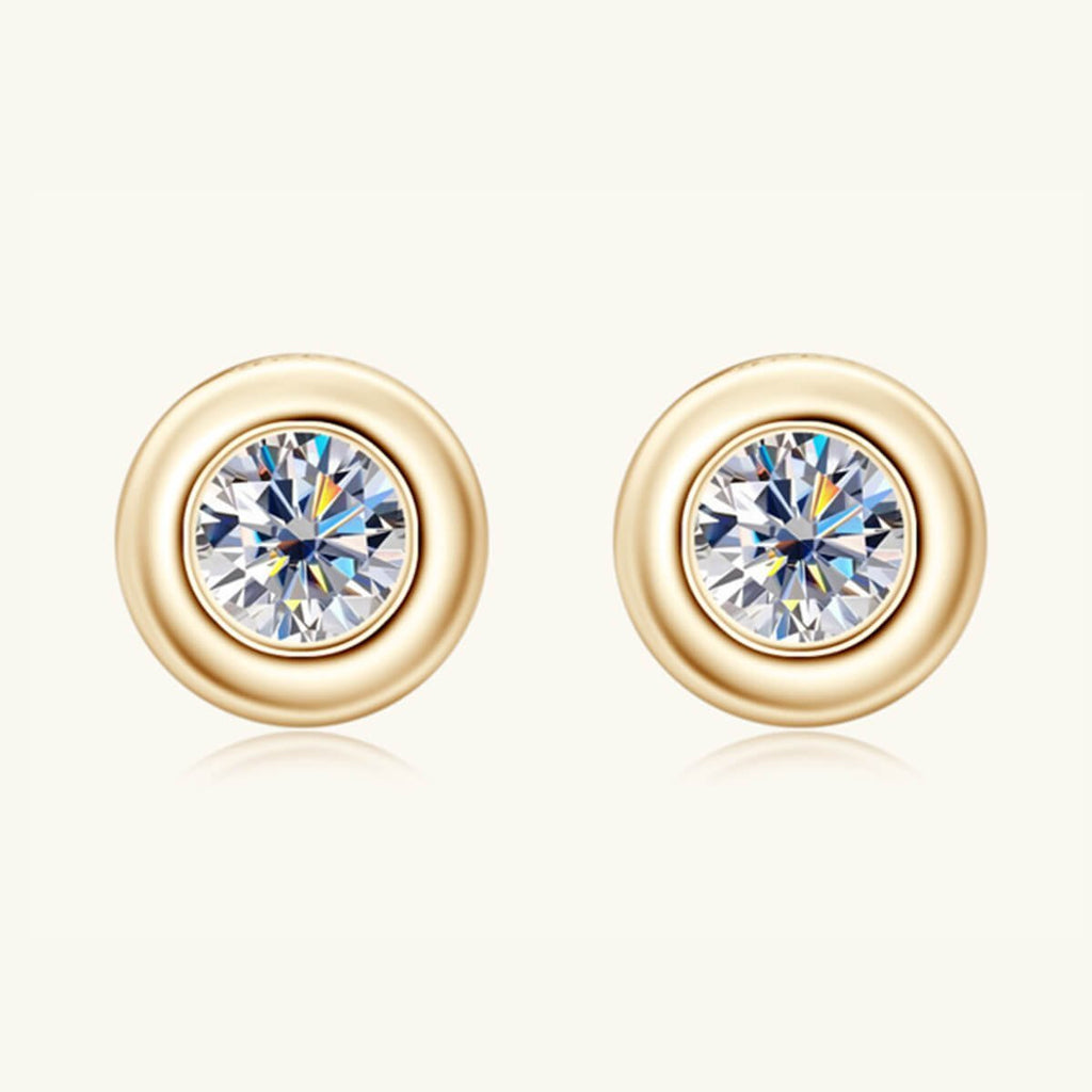 Moissanite Round Stud Earrings - Ell Soll Fashion