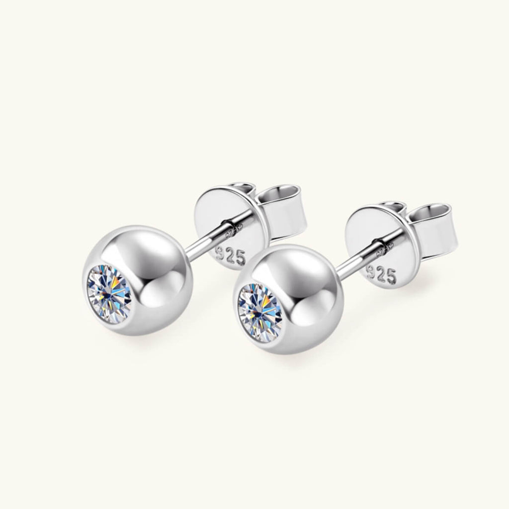 Moissanite Round Stud Earrings - Ell Soll Fashion