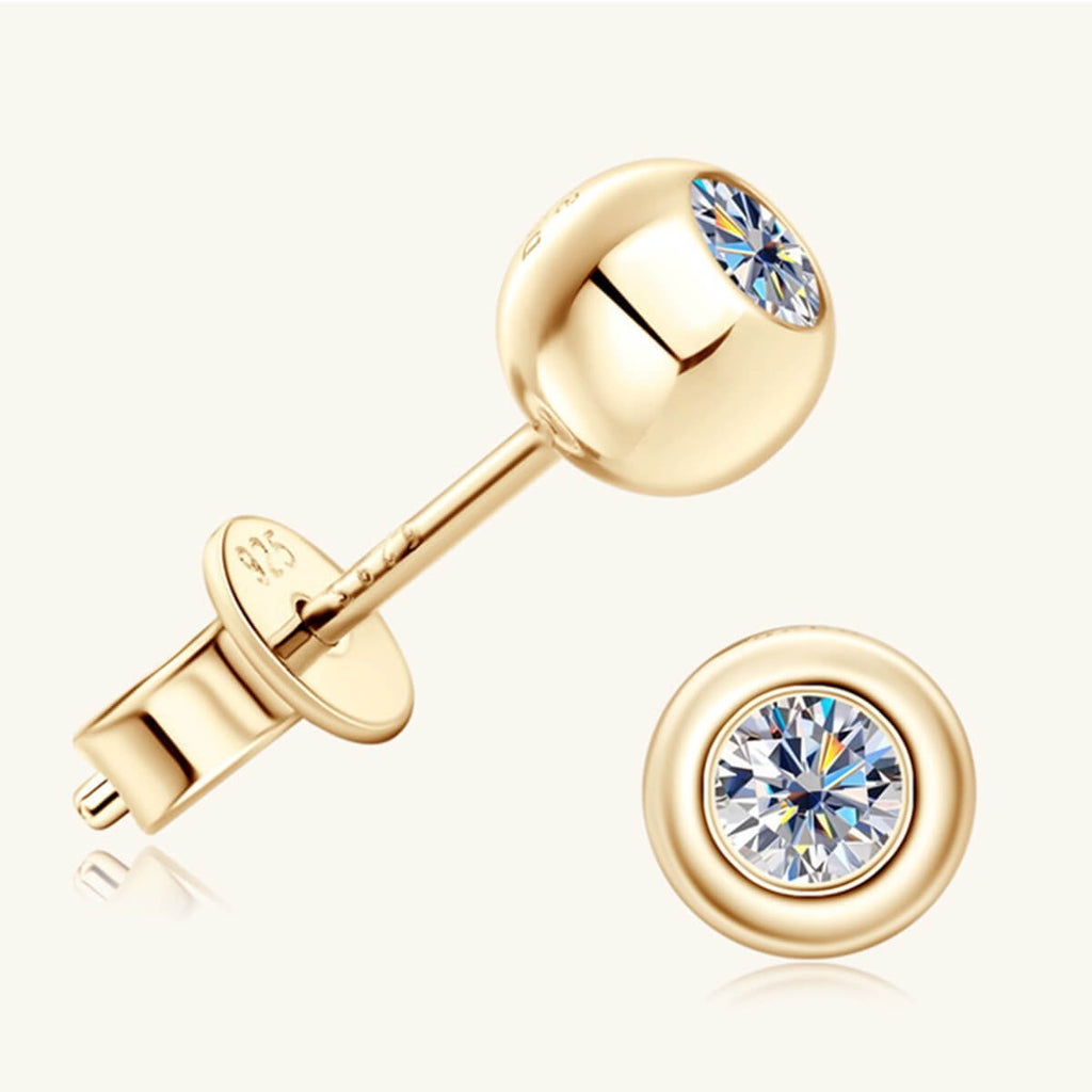 Moissanite Round Stud Earrings - Ell Soll Fashion