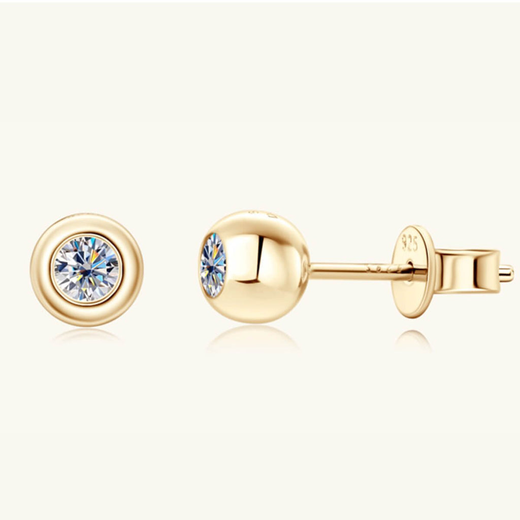 Moissanite Round Stud Earrings - Ell Soll Fashion