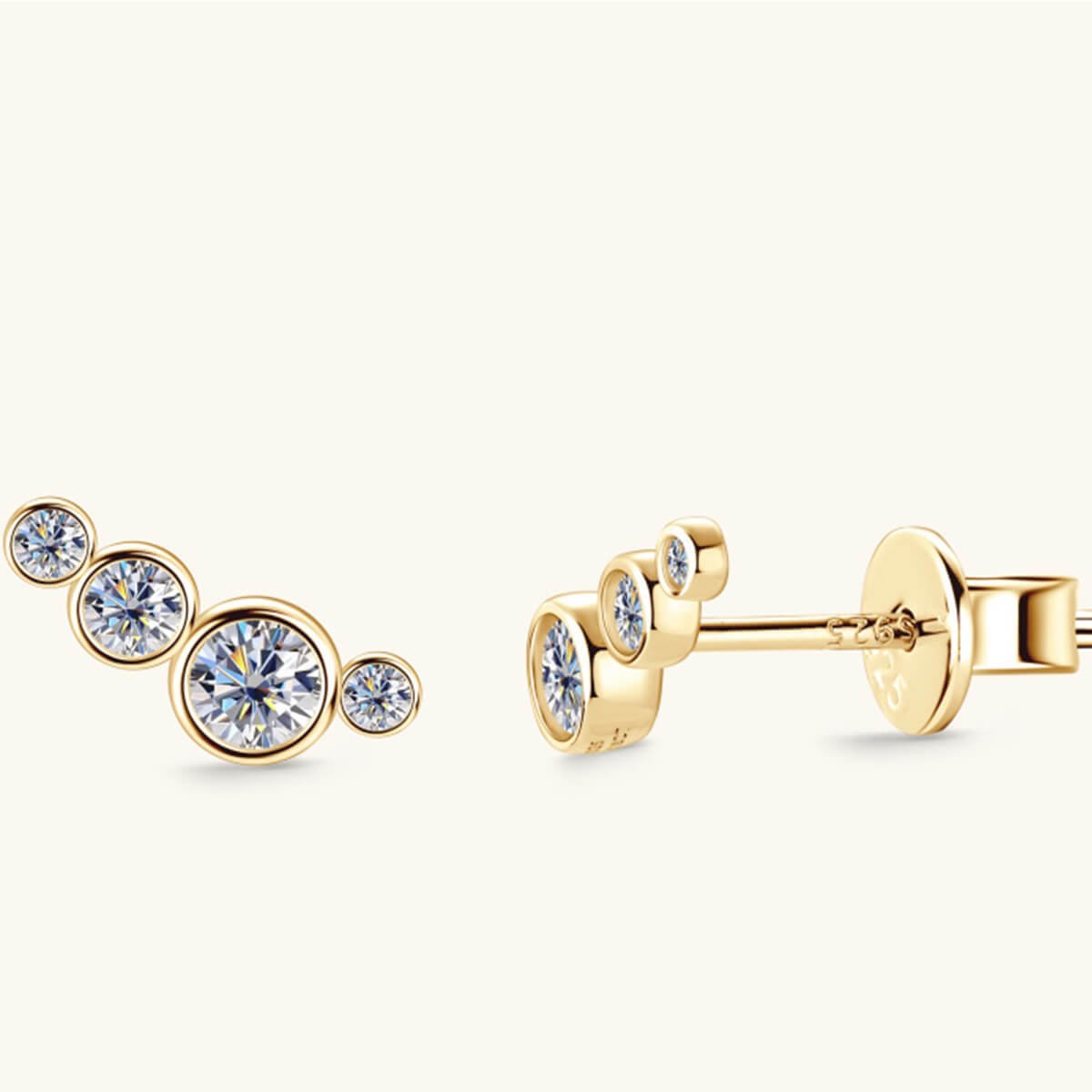 Moissanite Stud Earrings - Ell Soll Fashion