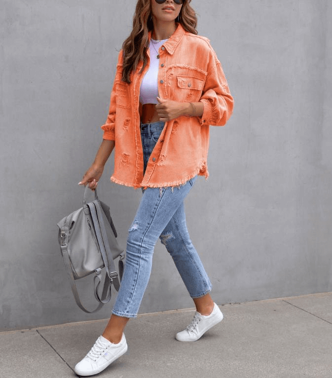 Oversized Denim Jacket - Ell Soll Fashion Oversized Denim Jacket king-planet.myshopify.com