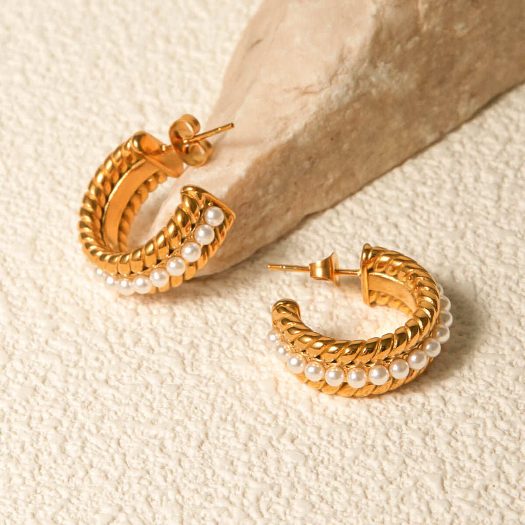 Pearl C - Hoop Earrings - Ell Soll Fashion