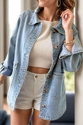 Polli Long Sleeve Denim Jacket - Jacket - Ell Soll Fashion