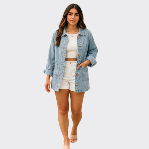 Polli Long Sleeve Denim Jacket - Jacket - Ell Soll Fashion