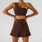 Ribbed One Shoulder Set - Ell Soll Fashion