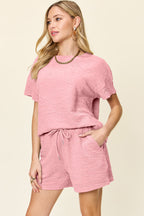 Shelly Drawstring Shorts Set - Set - Ell Soll Fashion