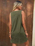 Shyla Buttons Mini Dress - Dress - Ell Soll Fashion