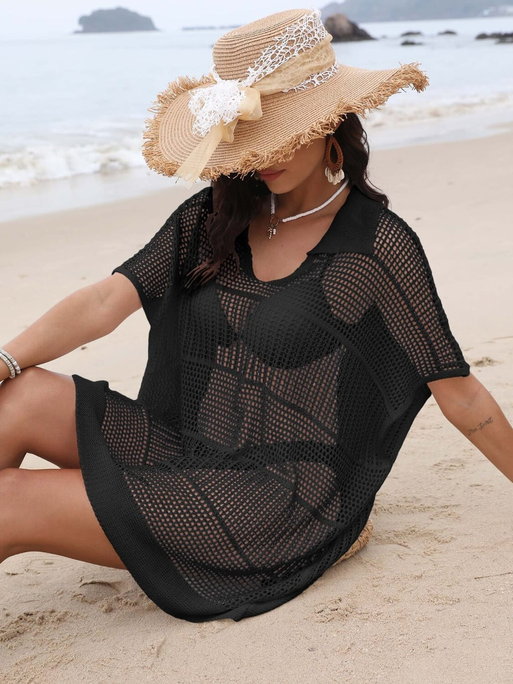 Shyla Collared Neck Cover - Up - Swimwear - Ell Soll Fashion