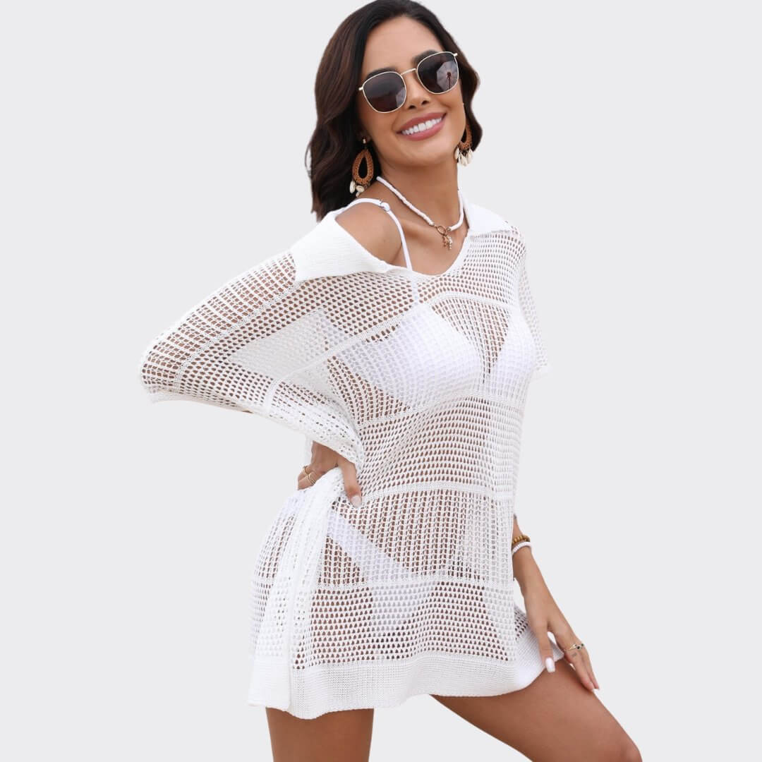 Shyla Collared Neck Cover - Up - Swimwear - Ell Soll Fashion