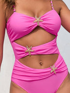 Strap One - Piece - Swimwear - Ell Soll Fashion